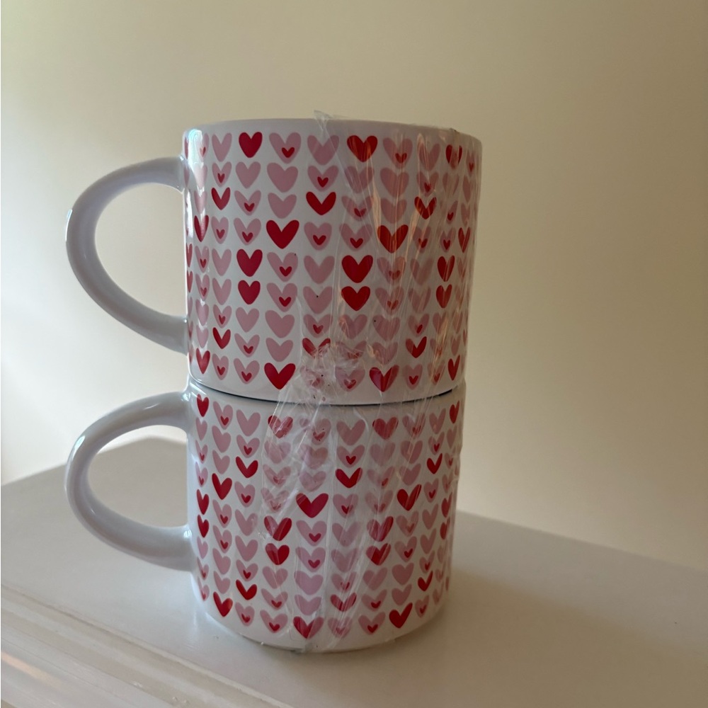 Elum Red Heart Patterned Mug Set - Picture 3 of 6